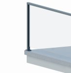 Slot 55x50mm PRAWY z poręczą, ALUMINIUM SUROWY