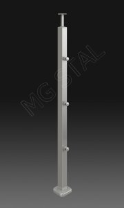 Słupek balustrady profil 40x40 z trzema przelotkami, szlif