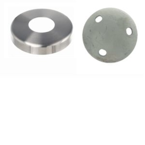 Zestaw Rozeta maskująca 95mm/42,4mm + podstawa 93mm/4mm pełna (szlif) AISI 304