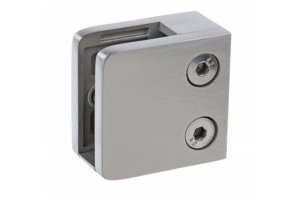 Uchwyt do szkła 45x45mm do pow. płaskiej blaszka zabezpieczajaca (szlif) AISI 304