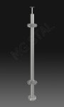 Słupek balustrady szklanej narożny 42,4mm z czterema uchwytami do szkła, szlif