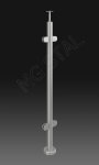 Słupek balustrady szklanej 42,4mm z czterema uchwytami do szkła, szlif