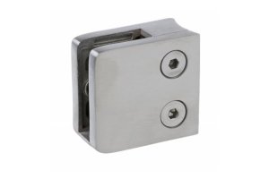 Uchwyt do szkła 45x45mm do rury 42,4mm blaszka zabezpieczajaca (szlif) AISI 304