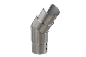 Kolano regulowane w dół 25° - 55° dla pochwytu 42,4mm (szlif) AISI 304