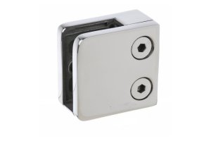 Uchwyt do szkła 45x45mm do pow. płaskiej blaszka zabezpieczajaca (poler) AISI 304