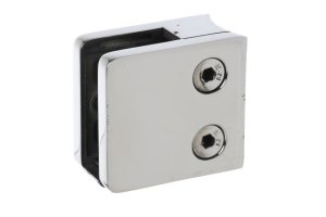 Uchwyt do szkła 45x45mm do rury 42,4mm blaszka zabezpieczajaca (poler) AISI 304