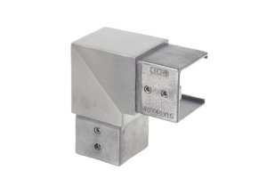 Kolanko poziome ostre 90° dla pochwytu 40 X 40 mm (szlif) AISI 304