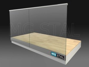 Balustrada szklana Profil boczny aluminiowy