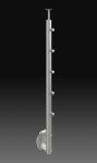 Słupek balustrady z uchwytami przelotowymi 5 szt z rury 42,4mm mocowanie boczne zaciskowe, szlif