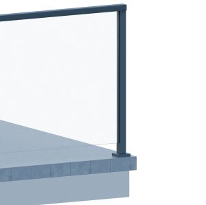 Slot 55x50mm LEWY z poręczą, ALUMINIUM SUROWY