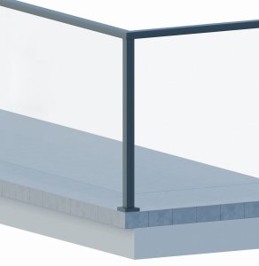Slot 55x50mm NAROŻNY z poręczą, ALUMINIUM SUROWY