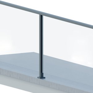 Slot 55x50mm ŚRODKOWY z poręczą, ALUMINIUM SUROWY