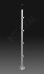 Słupek balustrady nierdzewnej  42,4mm + przelotki 4 szt., szlif